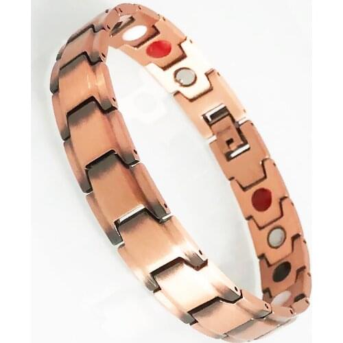 Elegant Pure Copper On Hand Bracelet Homme Healing Benefit Power Therapy Magnetic Bangles Link Arthritis Pain Relieve Jewelry