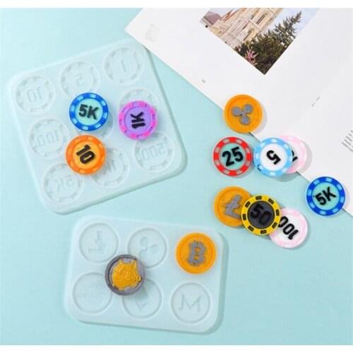 DIY Epoxy Mold Commemorative Coin Mold Entertainment Game Digital Chip Collection Bitcoin Silicone Mold