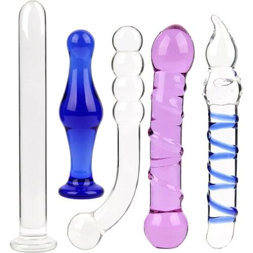 Crystal Glass Dildos Masturbator Realistic Dildo Penis Large G-spot Anal Butt Plug Adult Sex toys for Woman Female