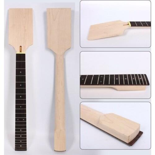 Maple Guitar Neck 22Fret 24.75 Inch Rosewood Fretboard Unfinished Dot Inlay #D3 Nut 42mm Heel 55-56mm