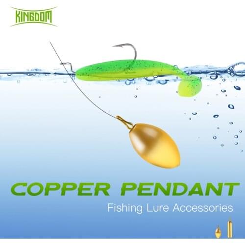 Kingdom Drop Shot Sinker 1.8g 3.5g 5g 7g 10g 12g Cylinder & Olive Shape Copper Dropshot Weight Bass Sinker Fishing Accessories
