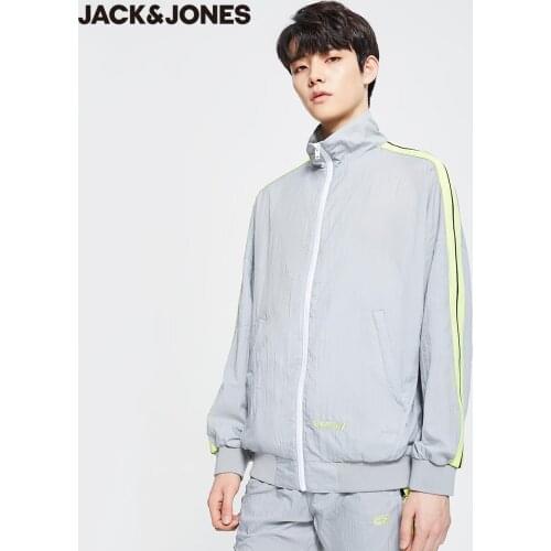 JackJones Mens Sporty Vintage Contrasting Splice Stand-up Collar Jacket|220221515