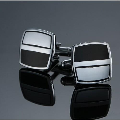 C-MAN1 Fashion mens shirts Cufflinks classic black and white color box Cufflinks French wedding shirt clothing accessories