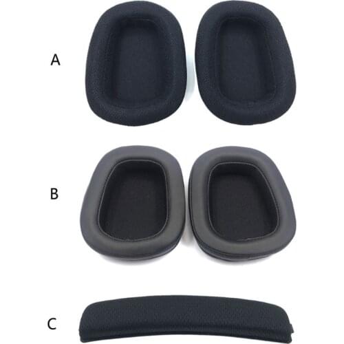Sponge Set Ear Cotton Earmuffs Breathable Mesh Accessories Head Beam For logitech G633 G933 Headphones