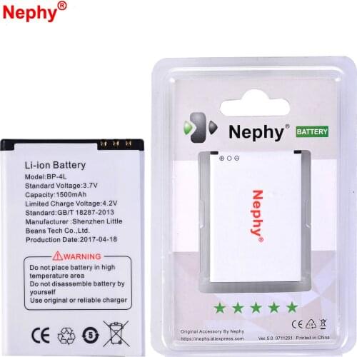 Nephy Original Battery BP-4L For NOKIA E52 E55 E61 E61i E63 E71 E71X E72 E72i E73 E90 E90i E95 N97 N97i N810 6760 1500mAh