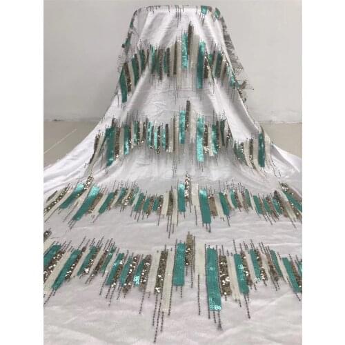 Nigeria Lace Fabric 2021 High Quality Lace African Sequin Lace Fabric Wedding French Lace Fabric J36691