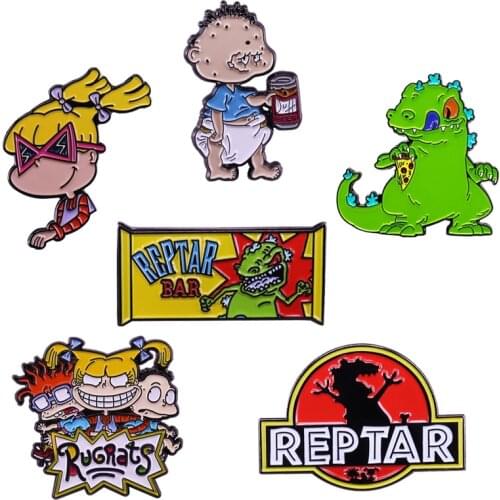 P5117 Dongmanli Dinosaur Enamel Pins Women Badge Backpack Collar Lapel Pin Anime Hat Jewelry