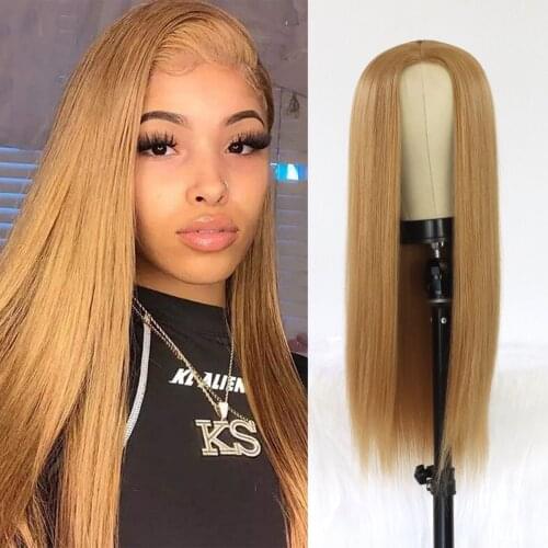 Lace Front Wig Straight Hair Brown Color Long Wigs Glueless Heat Resistant Fiber Hair Synthetic Lace Front Wigs for Women