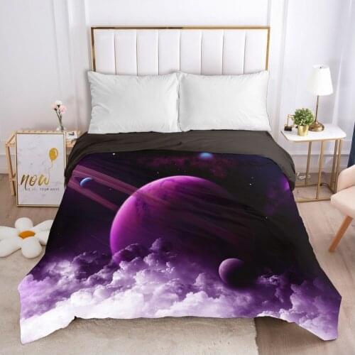 Galaxy Duvet cover Quilt/Blanket/Comfortable Case Double King Bedding 240*220 240x260 Black for Home purple