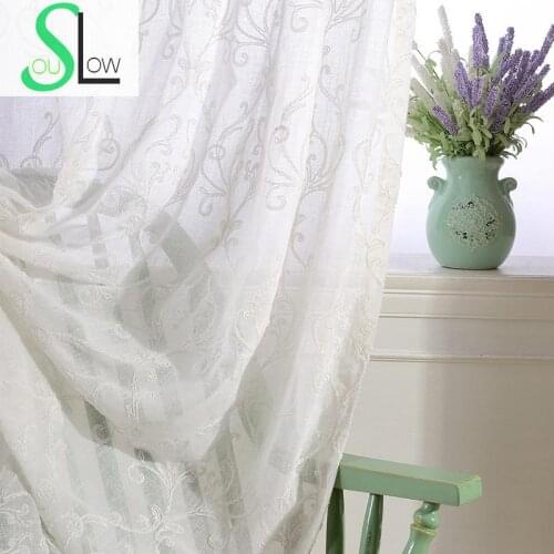 Slow Soul White Blue Simple Cotton Modern Curtains Curtain For Living Room Cortinas Kitchen Bedroom Tulle And Chinese Gardinen