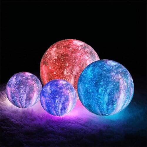 Remote cntrol watermark 3D Printing color changeable lithium battery inside led 18cm 3D colorful moon light