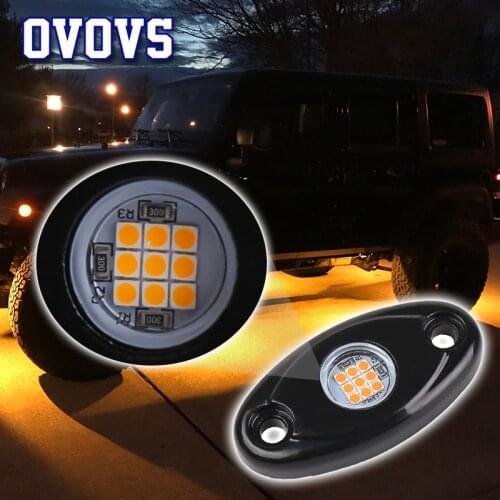 2 pcs 12V DC 2 inch Universal Car LED Car Bottom Decoration Atmosphere Lamp ATV Rock Lights