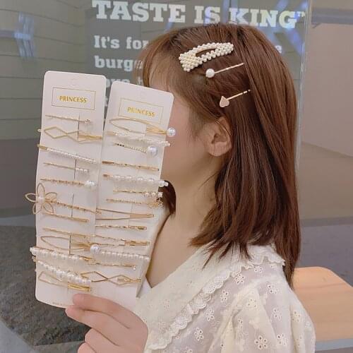 Fashion 3pcs / Set Metal Hair Clips Women Pearl Hairpin Girls Hairpins Pin Baby Hairpin Hair Accessories Drop Ship New Arrivals