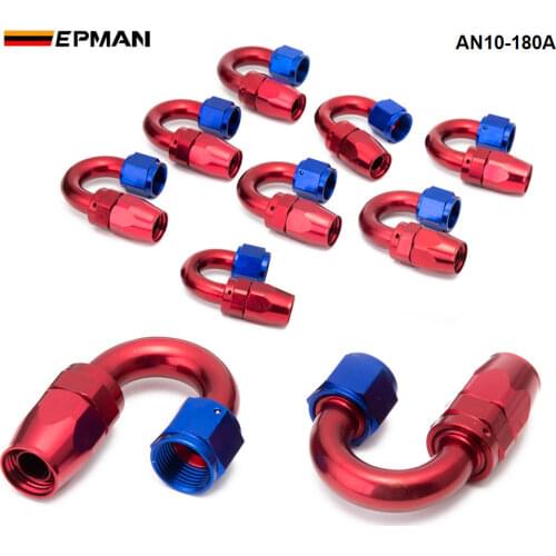 10PCS/LOT AN10 180 Degree Degree Hose End Fitting/Oil Fuel Line Adapter AN10-180A
