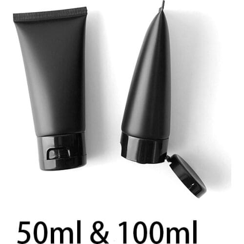 50g 100ml Matte Black Empty Plastic Squeeze Bottle Cosmetic Container Handmade Cream Body Lotion Frost Soft Tube 20pcs