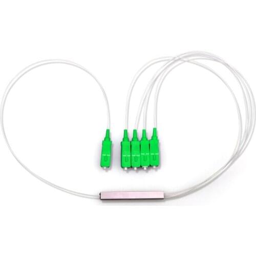 80pcs Optical Splitter SC APC 1 : 4 Mini PLC 1 x 4 0.9mm FTTH SM G657A fiber optic splitter Factory wholesale Free shipping