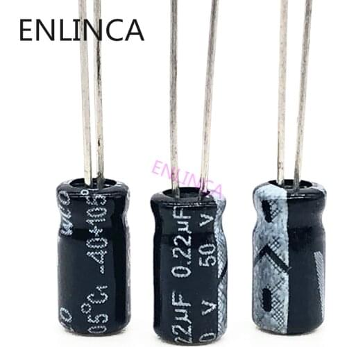 1000pcs/lot 50v 0.22uf size 4*7mm Aluminum electrolytic capacitor 50v0.22uf 0.22uf 50V 20