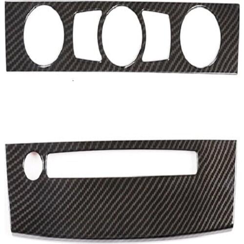 Car Console Air Conditioner CD Panel Decorative Cover Sticker Trim ABS Carbon Fiber For BMW 5 Series E60 2004-2010 Interior Acce