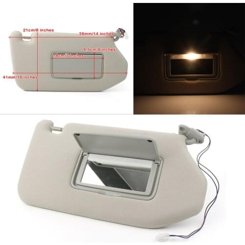Car Sun Visor Passenger Right Sunshade Shield w/ Led Light Mirror For 13-18 Nissan Pathfinder Platinum SL SV 14-17 Infiniti QX60