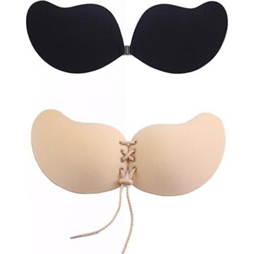 Women Invisible Bra Super Push Up Seamless Self-Adhesive Sticky Wedding Party Front Strapless A B C D Cup Fly Bra
