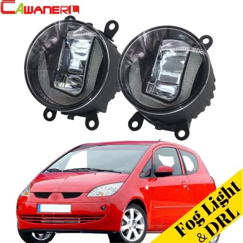 Cawanerl For Mitsubishi Colt Hatchback 2004-2012 2 X Car Accessories LED Fog Light Daytime Running Lamp DRL White High Bright