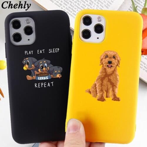 Cute Dog Phone Case for iPhone 6s 7 8 11 Plus Pro X XS MAX XR SE Fashion Cases Soft Silicone Fitted TPU Back Accessorie Covers