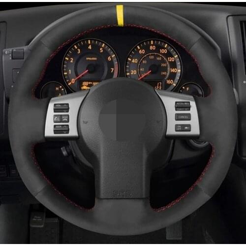 DIY Black Suede Car Steering Wheel Cover For Infiniti FX FX35 FX45 2003-2008 Nissan 350Z 2003 2004 2005 2006 2007 2008 2009
