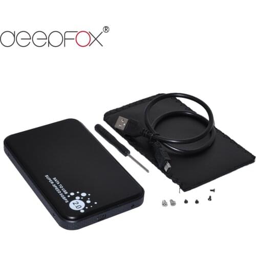 DeepFox Aluminum alloy USB 2.0 HDD Caddy Enclosure 2.5inch SATA SSD Mobile HDD Cases 2.5 HDD Case For Laptop Computer