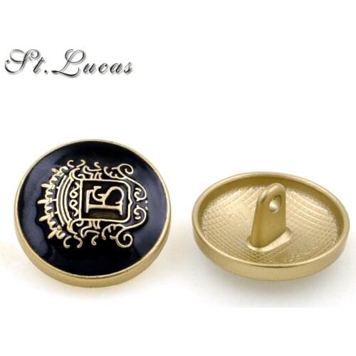 DIY New 15mm/18mm/20mm sewing metal button 10pcs/lot letter decorative buttons British style for overcoat garment accessories