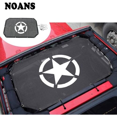 For Jeep Wrangler JK 2007-2017 Car Accessories Styling Black Ceiling Shade Net Screens Decorative Stickers Frame Protector