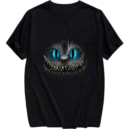 CLOOCL Cotton T-Shirts Cheshire Cat Casual Short Sleeve Tee Fashion Brand Streetwear Harajuku Style Cotton Tops Drop Shipping
