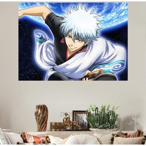 Japanese anime figure poster gintama wall art canvas nordic poster modern modular home living bedroom decoration frames