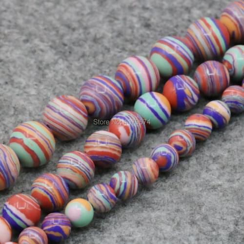 6mm 8mm 10mm Lucky Stone Rainbow Turkey Stone DIY Loose Round Beads Girls Accessory Parts Gifts Fashion Jewelry Making Design