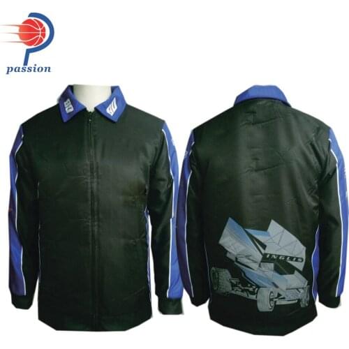 MOQ 5 pcs $38 each Blue Black Waterproof Racing Motorcycling Sport Jackets with Zipper