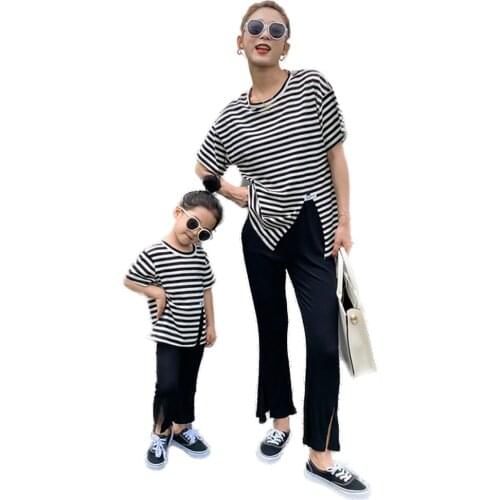 Family T-shirt Fashion Mother And My Clothes Baby Girl Clothes Family Matching T-shirt Short Sleeve Family T-shirt Mother Dress