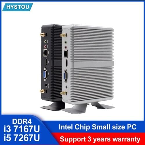 Cheap Small Rugged desktop computer Core i5 7267U i3 7167U DDR4 RAM HDMI VGA display windows 10 pro protable Mini PC home office