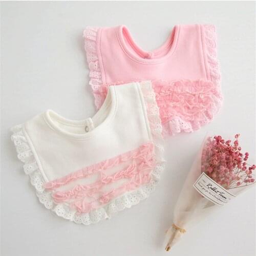 100% Cotton New Double-layer Baby Saliva Baby Girl Cotton Slabbetjes Princess Lace Bandana Bib Burp Cloths