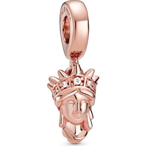 Original New York Statue Of Liberty Dangle Moments Pendant Beads Fit 925 Sterling Silver Charm Bracelet Diy Jewelry