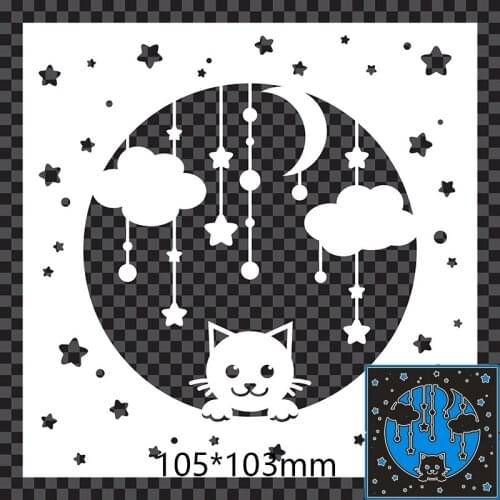 105*103mm cat and cloud in square New Metal Cutting Dies Scrapbook paper template Embossing DIY Paper Card Craft