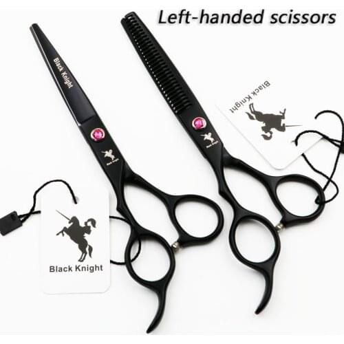 6 Inch Black Knight Professional Hair Scissors Left Handed Scissors Barber sets Shears Hairdressing Salon Tools Black style