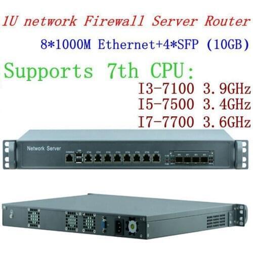 Industrial 1U firewall server router 2G RAM 16G SSD 6 1000M INTEL 82583v Gigabit with 2 SFP I3 3240 3.4Ghz Mikrotik PFSense ROS