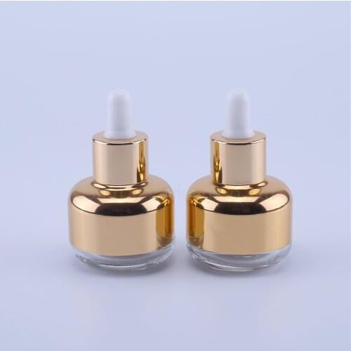 120pcs 30ml transparent Glass Dropper Bottle with gold cap, 30cc Empty Cosmetic Packaging Container Vials Essential Oil Bottles
