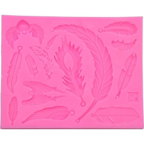 Silicone Mold Feather Wing Crystal Drop DIY Fondant Dessert Making Chocolate Fondant Cake Decorating Tools Kitchen Baking Craft