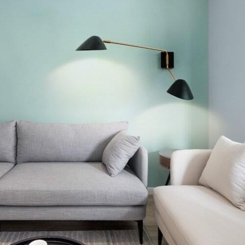 Nordic living room light luxury personality creative study rocker arm long pole bedside background wall bedroom lamps LX111206