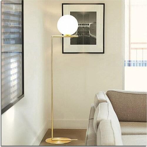 Nordic Design Modern Brushed Gold Matt Black LED Tall Floor Lamp Standing Lamp For Living Room Beauty Salon Floor Lamp