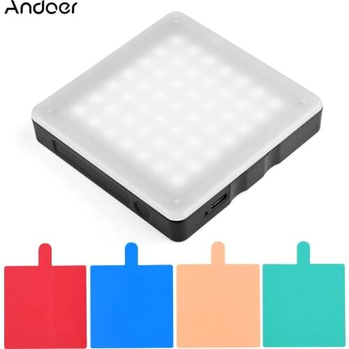 Andoer LED49 6500K Touch Dimming LED Video Light Dimmable Fill Light Built-in 700mAh Battery Power 5W Photographic Lighting