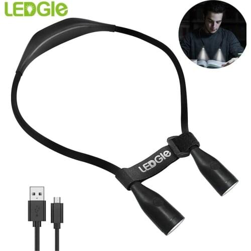 LEDGLE 2021 Book Light Rechargeable Reading Lamp Novelty Led Night Lights Flashlight Lampe USB LED Lightweight Camping Lamp BBQ