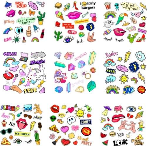 Iron-on Transfers for Clothing Ironing Patches Fashion Stickers Diy Moon Applique Flex Fusible Transfer Vinyl Adhesive Stripe I
