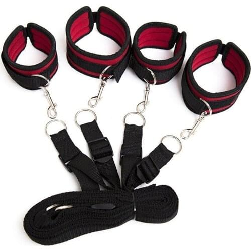 Sex Toys For Bed Bondage Restraint Belt Adult Games Black Red Bondage Hand Ankle Belt Flirt BDSM Sex Product For Female Men