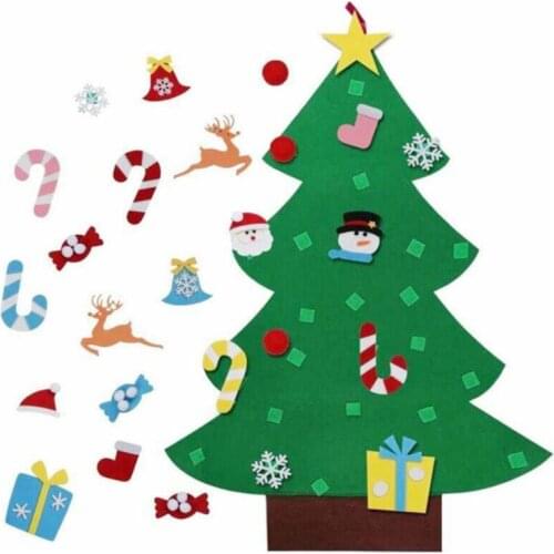 DIY Felt Christmas Tree New Year Gifts Kids Toys Artificial Tree Wall Hanging Ornaments Christmas Decoration for Home